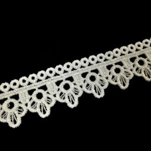 Top quality milk silk lace 2.1cm polyester lace trim Guipure lace trim