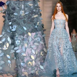 Cheap sequin and beaded fabric for Asia clothes wedding dress fabric