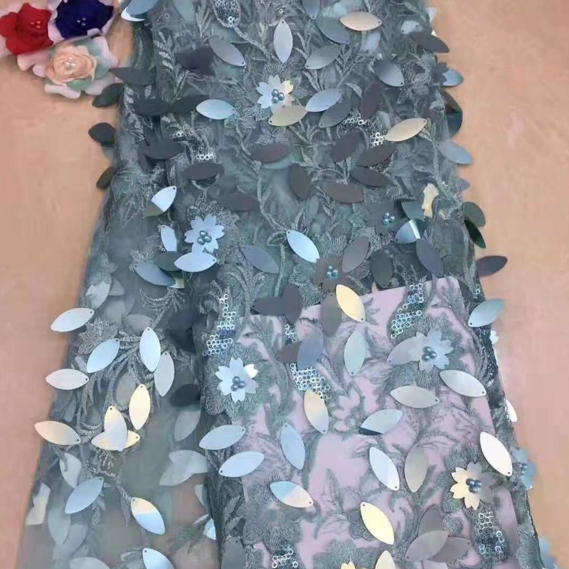 Cheap sequin and beaded fabric for Asia clothes wedding dress fabric