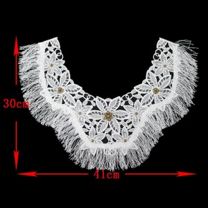 Advanced Crochet embroidery, applique neckline neckline lace woman